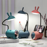 Hjemix | Kreativ LED Touch Lampe med Pennholder | USB Lading Funksjon | Skrivebord lampe | Barnerom Dekor