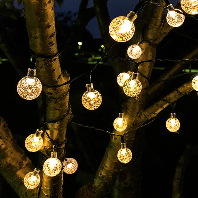 Hjemix | Moderne Art Deco vanntett Solar-PVC-Gummi-akryl-snor-bees-ball-kristall-ball-fall-LED lys utendørs for hagen