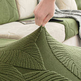 Hjemix | Moderne Blader Jacquard Vanntett Anti-Ripe Stretch Full Dekke Sofa Dekke