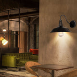 Hjemix | Noctura Klassisk Vegglampe | Vintage Design | Jernramme med Rund Glasskjerm | 1-Lys Spisestue Belysning