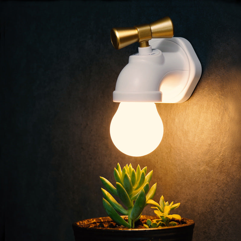 Hjemix | Moderne kreativ kran ABS PC USB LED nattlampe vegglampe