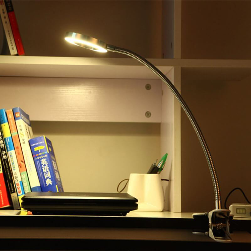 Hjemix | Kreativ enkel USB bukseknapp LED lese klipp skrivebord lampe