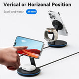 Hjemix | Sammenleggbar magnetisk 3-i-1 trådløs lader