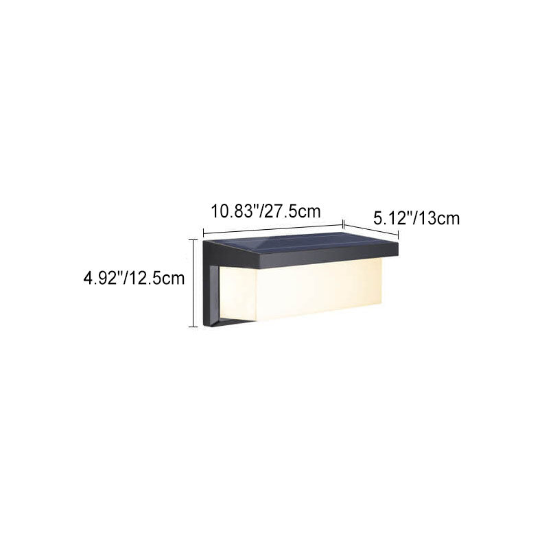 Hjemix | Moderne Minimalistisk Solrektangel PC LED Utendørs Vegglampe For Utendørs Patio