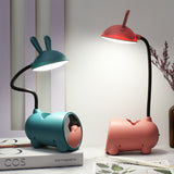 Hjemix | Kreativ LED Touch Lampe med Pennholder | USB Lading Funksjon | Skrivebord lampe | Barnerom Dekor