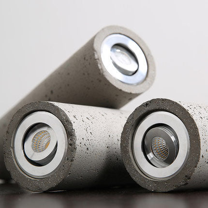 Hjemix | StoneCast Industriell Sylinder Pendellampe laget av Betong | 1 Lys | Glatt eller Rå Overflate