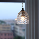 Hjemix | Tradisjonell Fransk Messing Ruter Glass Blomst Form 1-Lys Pendellampe For Stue