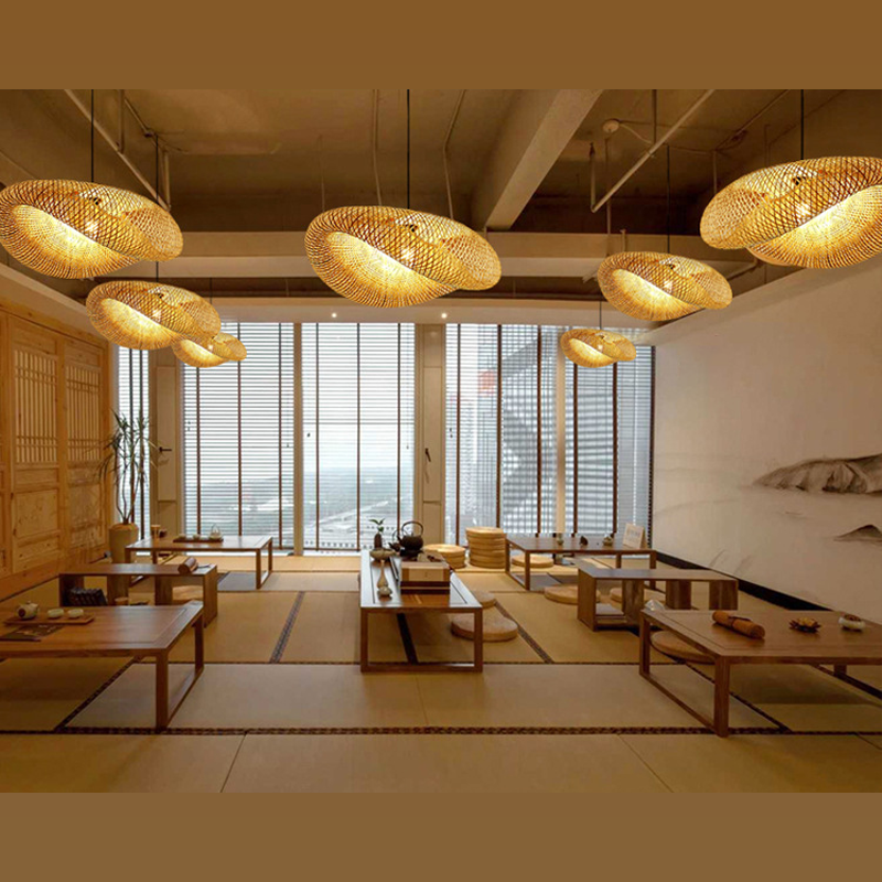 Hjemix | Rattanvevd Bambus - Pendellampe - Led - Lys