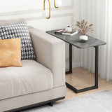 Hjemix | ModernoCurve C-Side Table | MDF tabletop | Moderne design | Plassbesparende | Perfekt for stue og soverom
