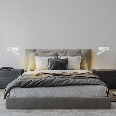 Hjemix | LumeFocus Rek rektangulær LED Vegglampe | Justerbar Vinkel | Minimalistisk Design | Leselampe | Varmt Lys