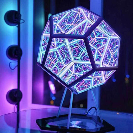 Hjemix | Infinity Dodecahedron LED Nattlys Kunst Bordlampe