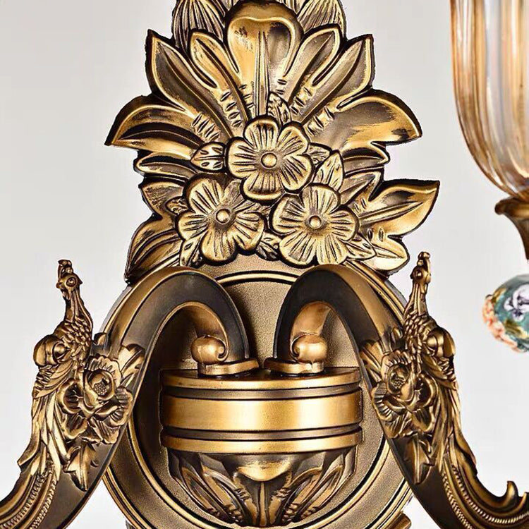 Hjemix | FlorisLuxe Europeisk Vegglampe | Blomst Desig | 1-2 Flammer | Høykvalitets Harpiks & Glass | Eleganse for Stue & Gang