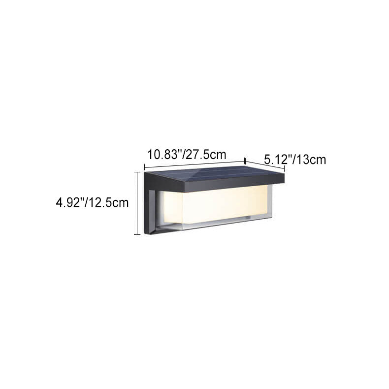 Hjemix | Moderne Minimalistisk Solrektangel PC LED Utendørs Vegglampe For Utendørs Patio