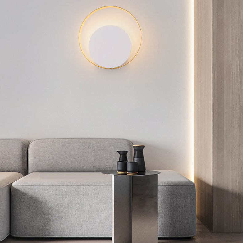 Hjemix | Moderne Minimalistisk Jern Sirkel Ring 1-Lyskilde Vegglampe For Soverom