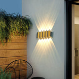 Hjemix | Moderne Lys Luksus Gyldent Aluminium Utendørs Vanntett Terrasse LED Vegglampe