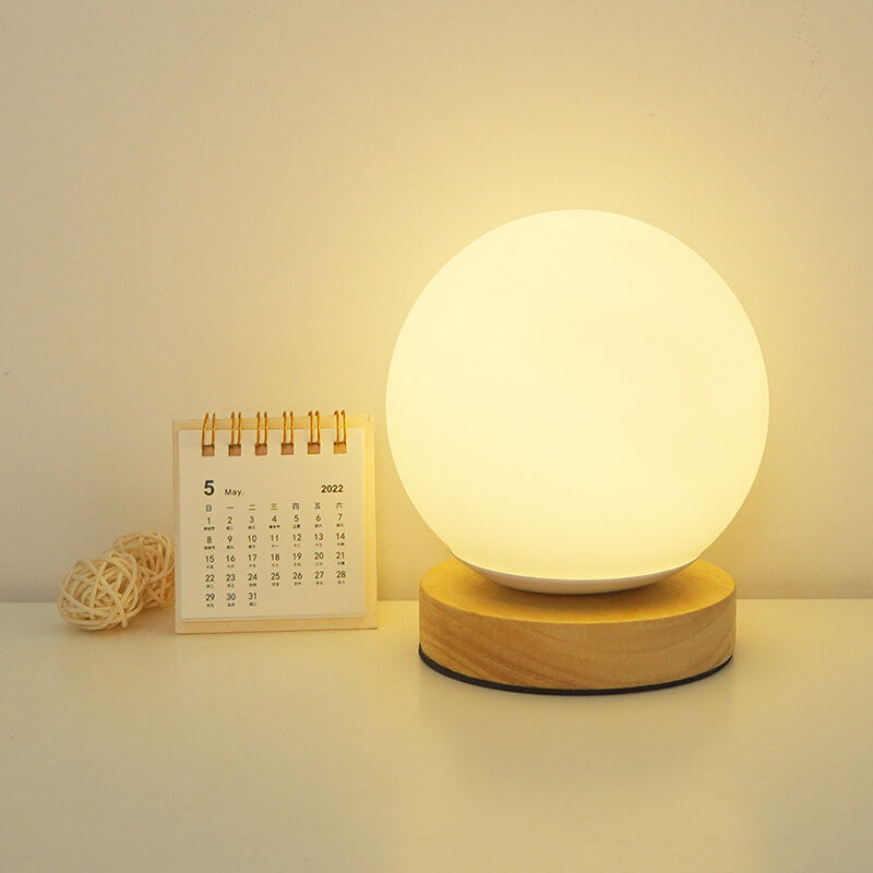 Hjemix | Moderne Minimalistisk Rund USB Oppladbar LED Nattlampe Bordlampe