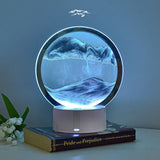 Hjemix | Kreativ Rund Timeglass Quicksand 3D LED Nattlampe Bordlampe