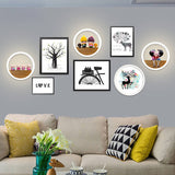 Hjemix | Lumoshelf LED Vegglampe | Massiv Trematerial med Hylle | Rund Vegglampe | Varm & Hvit Lys