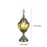 Hjemix | Tradisjonell Tiffany romantisk oval jern emaljert 1-lampe bordlampe for soverommet