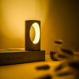 Hjemix | Japansk heltre rektangulær søyle LED nattlampe USB bordlampe