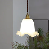 Hjemix | Vintage Kreativ Blomst Messing Glass 1-Lampe Pendellampe