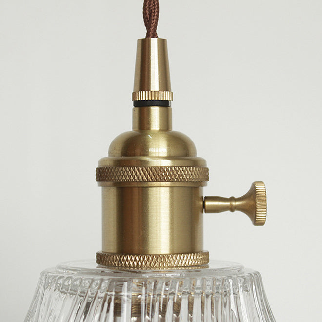 Hjemix | Moderne Kreativ Floral Messing-Glass 1-Lyskilde Pendellampe for Stuen