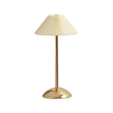 Hjemix | Moderne skandinavisk oppladbar jernstoff cone plisserte LED bordlampe for nattbord