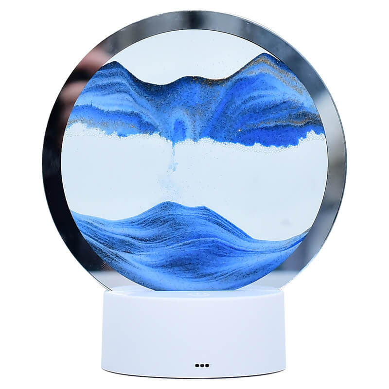 Hjemix | Kreativ Rund Timeglass Quicksand 3D LED Nattlampe Bordlampe