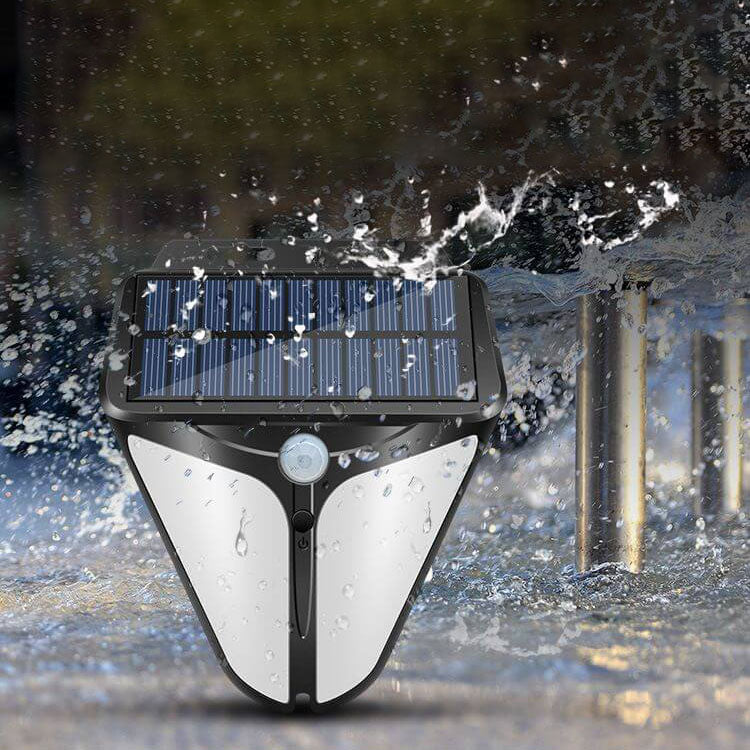 Hjemix | Solenergi Intelligent Trekant Utendørs Vanntett Kroppssensor Patio LED Vegglampe
