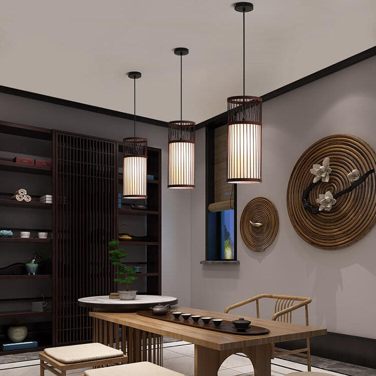 Hjemix | Bambora Zen Pendellampe | Håndvevd Bambuslanterne | Japansk Design | Naturlig Eleganse