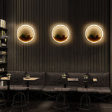 Hjemix | Lumoshelf LED Vegglampe | Massiv Trematerial med Hylle | Rund Vegglampe | Varm & Hvit Lys