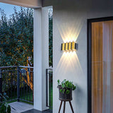 Hjemix | Moderne Lys Luksus Gyldent Aluminium Utendørs Vanntett Terrasse LED Vegglampe