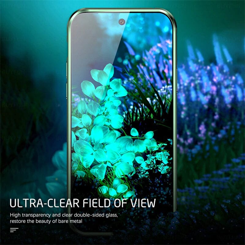 Hjemix | Magnetisk herdet glass dobbeltstående telefonveske for Samsung