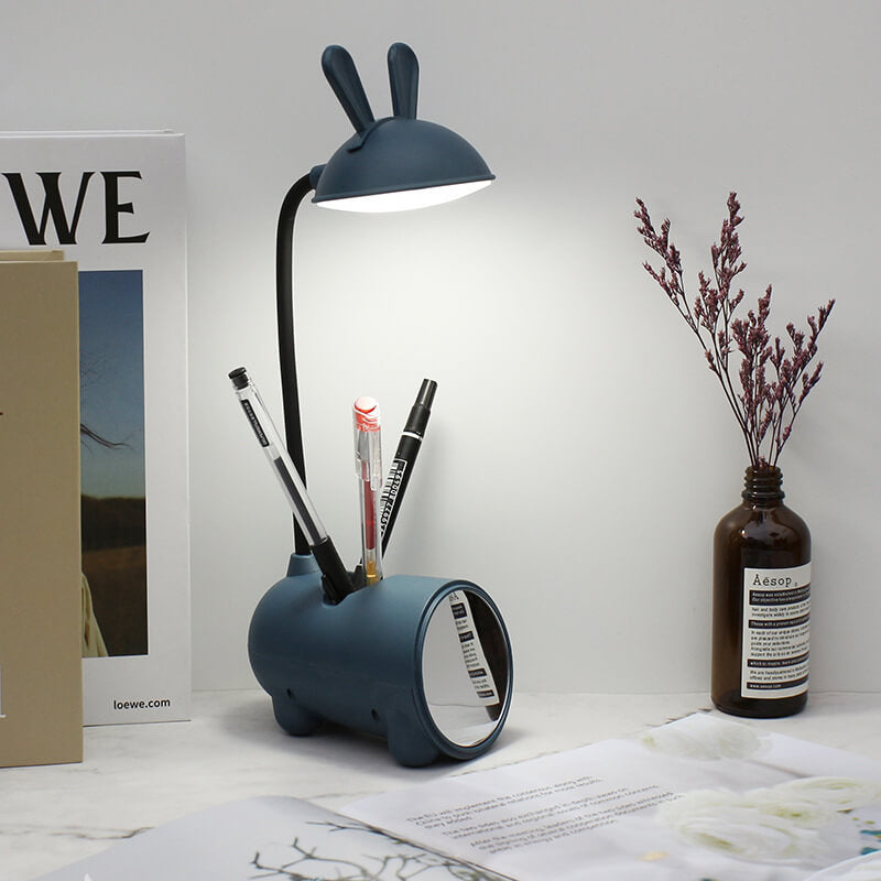 Hjemix | Kreativ LED Touch Lampe med Pennholder | USB Lading Funksjon | Skrivebord lampe | Barnerom Dekor