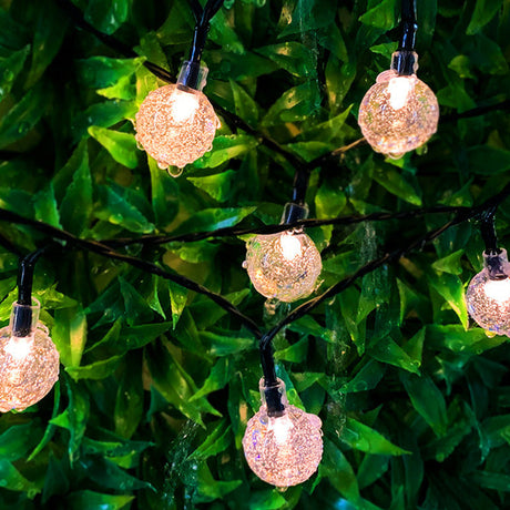 Hjemix | Moderne Art Deco vanntett Solar-PVC-Gummi-akryl-snor-bees-ball-kristall-ball-fall-LED lys utendørs for hagen
