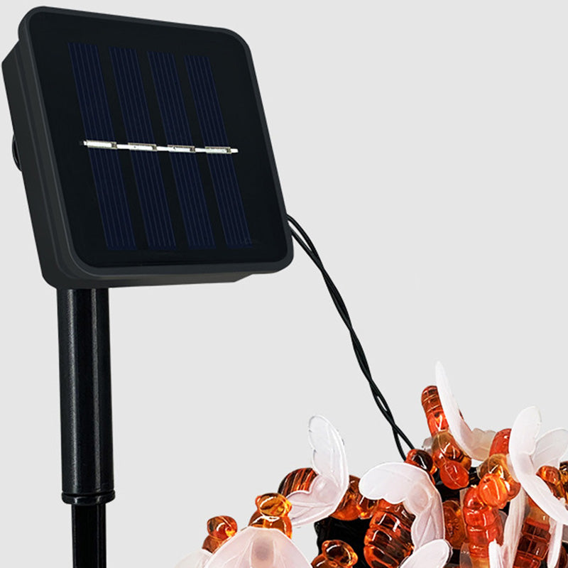 Hjemix | Moderne Art Deco vanntett Solar-PVC-Gummi-akryl-snor-bees-ball-kristall-ball-fall-LED lys utendørs for hagen