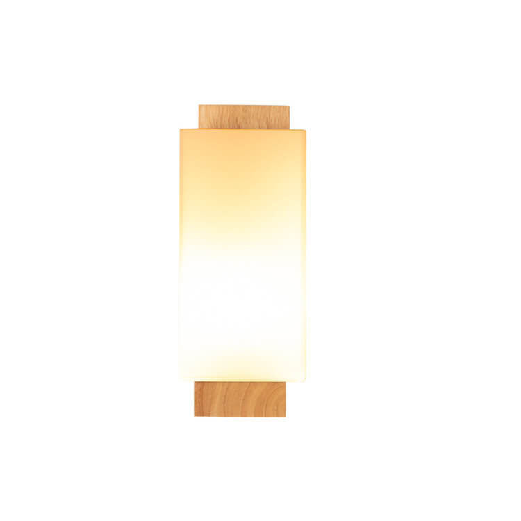 Hjemix | Moderne minimalistisk massiv trefirkantet glass søyle 1-lys vegglampe
