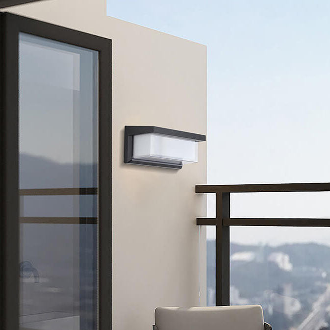 Hjemix | Moderne Minimalistisk Solrektangel PC LED Utendørs Vegglampe For Utendørs Patio
