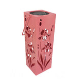 Hjemix | Solar Butterfly Rose Pattern Hollow Column LED Utendørs Vanntett Dekorativ Lampe