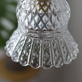 Hjemix | Tradisjonell Fransk Messing Ruter Glass Blomst Form 1-Lys Pendellampe For Stue