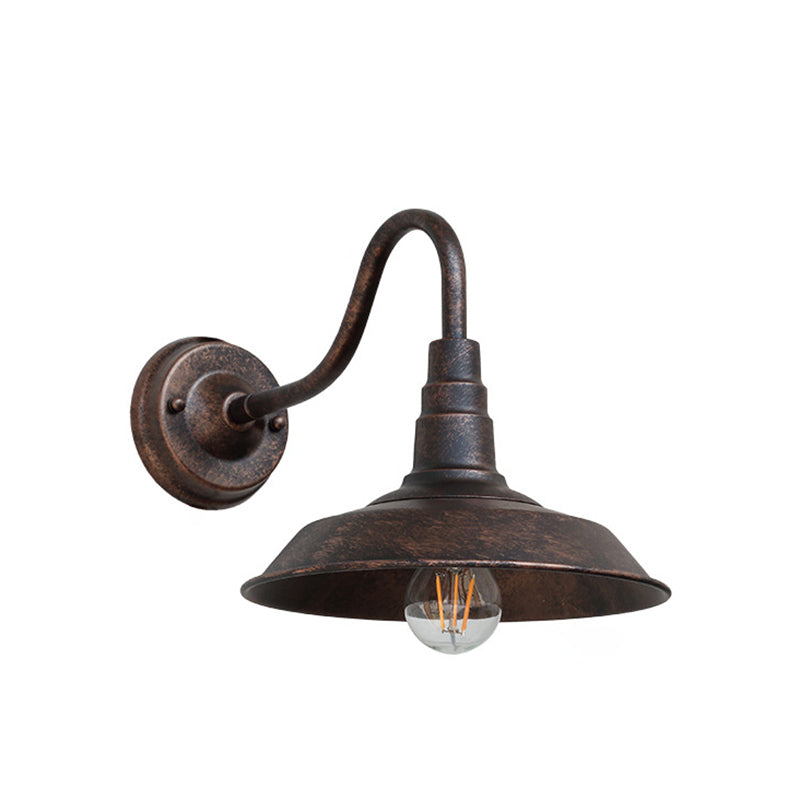 Hjemix | Tradisjonell Vintage Jern Rund Skjerm 1-Lys Vegglampe For Spisestue