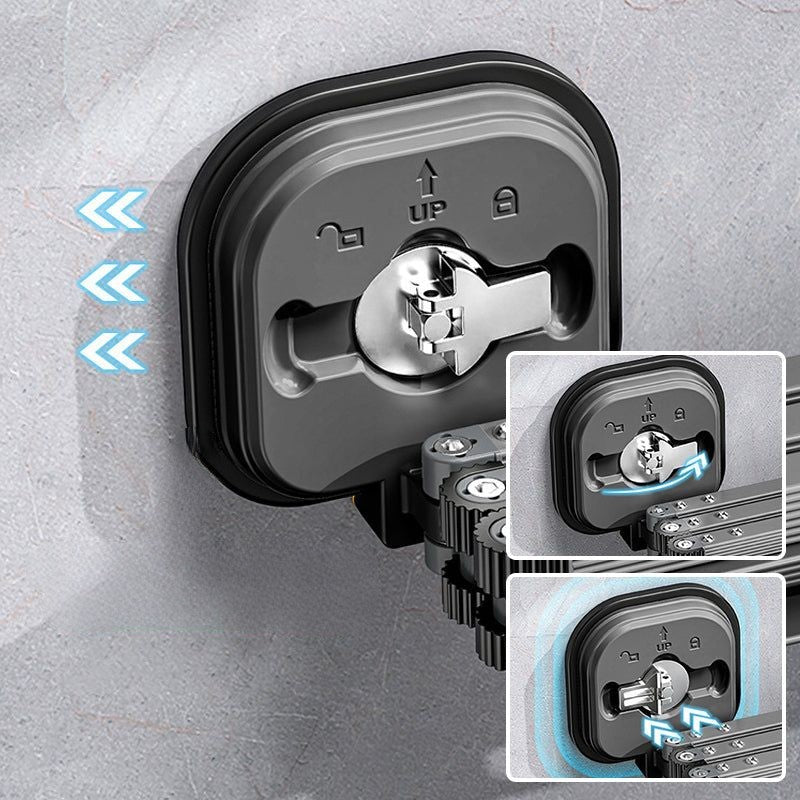 Hjemix | Veggmontert sammenleggbart klesstativ med sugekopp