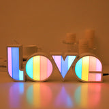 Hjemix | Modern Art Deco vanntett PS LOVE bokstaver LED bordlampe for soverommet