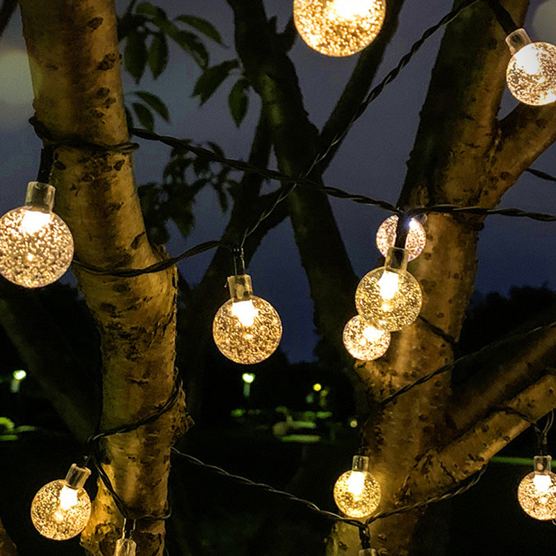 Hjemix | Moderne Art Deco vanntett Solar-PVC-Gummi-akryl-snor-bees-ball-kristall-ball-fall-LED lys utendørs for hagen