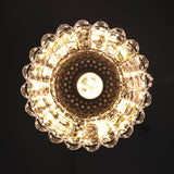 Hjemix | Tradisjonell Fransk Messing Ruter Glass Blomst Form 1-Lys Pendellampe For Stue