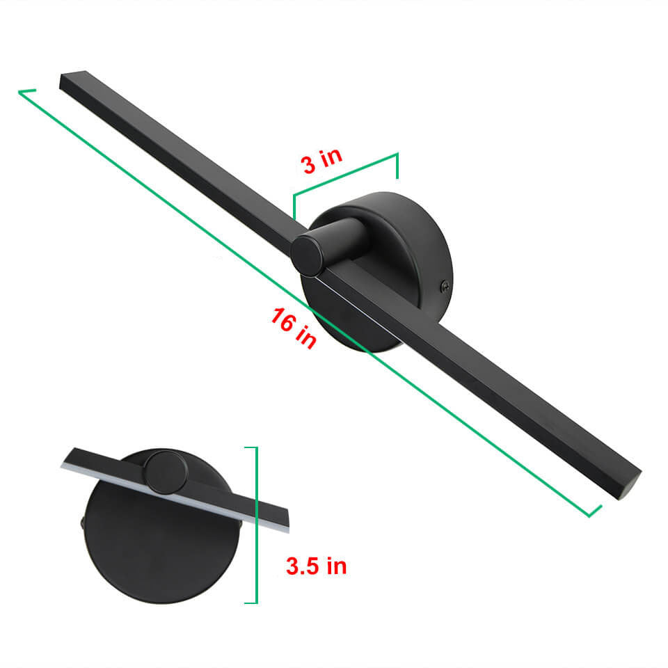 Hjemix | Nordisk Minimalist Aluminium Lang Stangbryter LED Speil Vegglampe