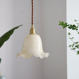 Hjemix | Vintage Kreativ Blomst Messing Glass 1-Lampe Pendellampe