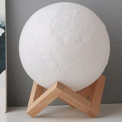 Hjemix | Kreativ Mini Oppladbar 3D Utskrevet Måne 1-Lys LED Bordlampe