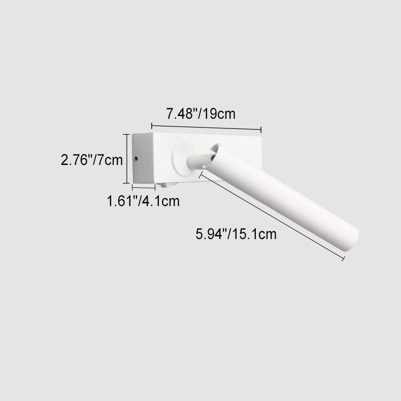 Hjemix | LumeFocus Rek rektangulær LED Vegglampe | Justerbar Vinkel | Minimalistisk Design | Leselampe | Varmt Lys