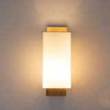 Hjemix | Moderne minimalistisk massiv trefirkantet glass søyle 1-lys vegglampe